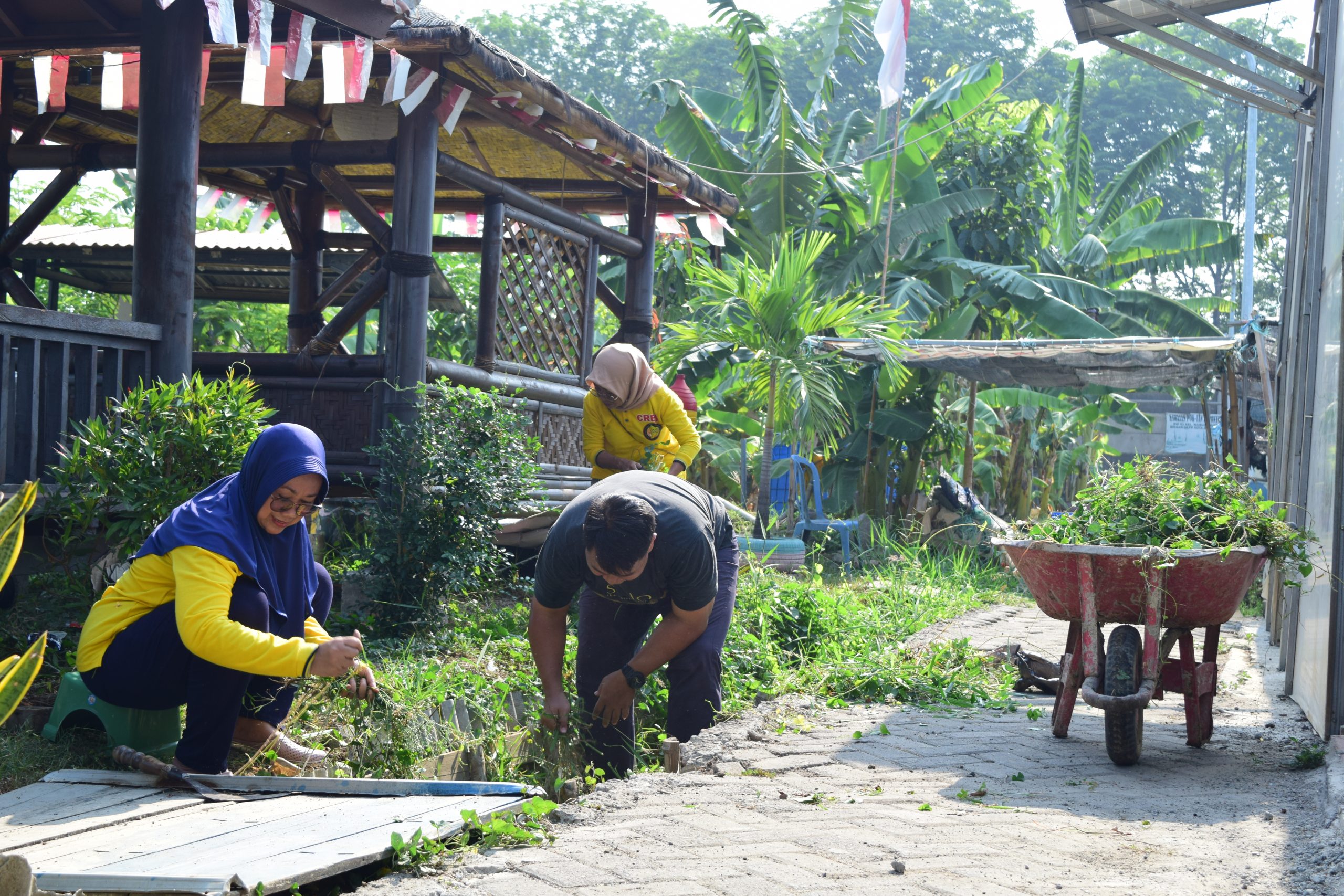 tim csr tissue see-u bersih bersih dengan pengelola banana park